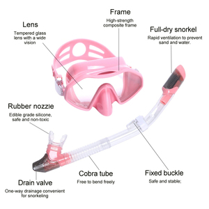 Venta caliente personalizado niñas niños bajo el agua de silicona natación buceo Snorkel Set - Product Image 5