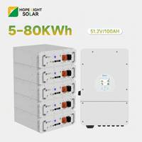 Batería LiFePO4 Apilable de Larga Duración, 51.2V 100AH 5.12kWh, para Sistemas de Almacenamiento de Energía Solar Doméstica
