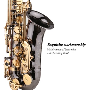 Saxophone alto en Mi bémol, saxophone en la nickelé avec gravure, clés en nacre, instrument à vent en bois avec étui de transport - Product Image 6