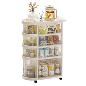 עגלת אחסון מתקפלת למוצרי תינוקות, מדף אחסון רב שכבתי לשימוש ביתי - Product Image 1