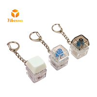 Wholesale Promotion Gift Custom Printing Stress Relief Light Colorful Keyboard Button Fidget Keycap Toy With Keychain