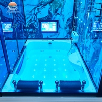 Kabin Mandi Uap Lipat Modern Mewah dengan Desain Kaca Tempered, Whirlpool, dan Pijat Kaki untuk Penggunaan Hotel