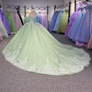 Robes de Quinceañera sans manches style bohème avec perles pour filles de 16 ans Dy6824-1 - Product Image 2