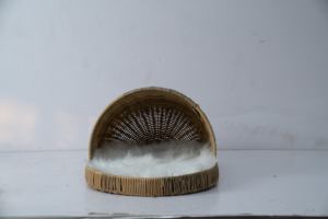 Sandal jerami murni buatan tangan hewan peliharaan kandang hewan peliharaan nyaman tinggi berkelanjutan untuk teman berbulu rotan rumah kucing - Product Image 5