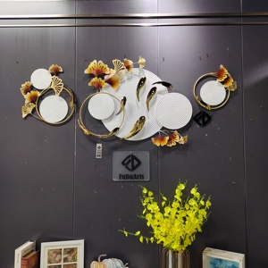 Decorazione da Parete in Metallo Dorato Creativa 150-180cm, Arte Moderna con Pesci e Foglie, Arredo Casa, Spedizione Rapida DDP - Product Image 5