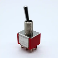 Interrupteur à bascule subminiature DPDT de haute qualité 12 mm, double pôle double jet, pour voiture, 3A 250VAC, métal, 3 broches, momentané, IP65, ON-OFF