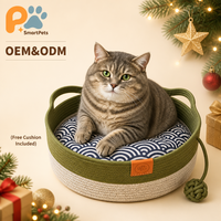 Lit pour chat SmartPets à motif hérisson - Tissu respirant et imperméable, utilisable toute l'année, avec motif poisson et hérisson, tapis gratuit