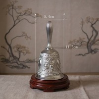 Campana Metálica Brillante Retro de Aleación de Zinc con Manivela, Diseño Irregular que Atrae la Fortuna, Decoración Moderna para Bares y Restaurantes