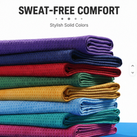 Serviette de yoga en microfibre ultra-fine antidérapante en silicone véritable moulé par injection, lavable en machine, pour femmes, pour le sport et le fitness