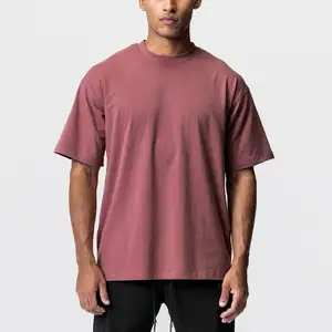 Großhandel Custom Herren Hochwertige 100% Baumwolle Spandex T-Shirt Blank Übergroße einfarbige Bulk Base Plain T-Shirt Großhandel