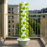 Système de jardin vertical aéroponique à 10 niveaux avec 40 sites de plantation, réservoir intégré de 30L et pompe submersible