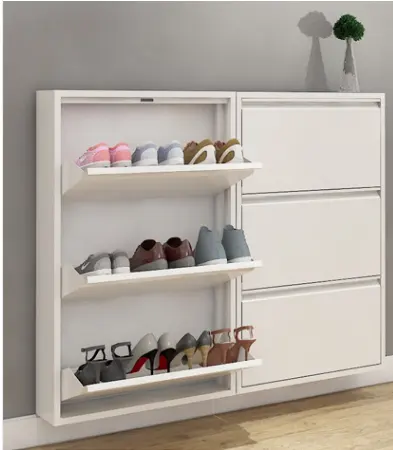 Home Furniture Modern Cheap Grey Steel 4 Tiers Workers Shoe Locker Storage Cabinet For Sale