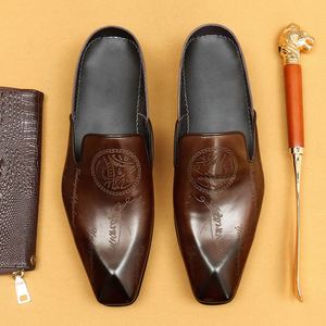 Chaussures de mariage en cuir véritable pour hommes britanniques, sandales d'affaires respirantes et légères pour l'été et l'automne, activités de plein air, grandes tailles - Product Image 1
