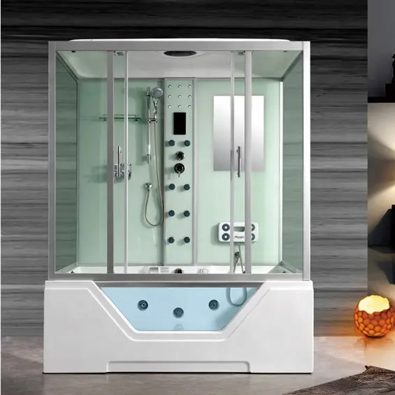 Bagno angolo massaggio cabina doccia a vapore combo sauna cabina doccia con vasca vasca da bagno