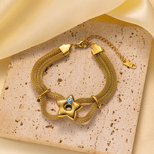 Tassel Bow <b>Heart</b> Pendant Bracelets for Women Fashion Diy Pearl Pendant Stainless Steel Gold-plated Cuban Chain - Product Image 6