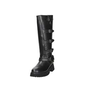 Carmela Women's <b>Knee</b> <b>High</b> Boots Black 161929 Leather Buckle Detail - Product Image 2