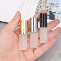 Flacons de parfum en verre réutilisables de 5 ml, atomiseur à brume fine, flacons ronds givrés vides pour emballage cosmétique, huile de parfum
