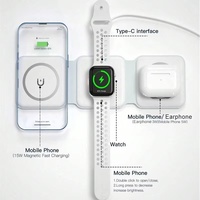 Chargeur sans fil magnétique pliable 3-en-1, support de charge rapide