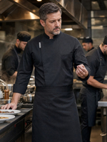 Vêtements de travail pour chef de cuisine automne-hiver, ensemble à manches longues avec fermeture éclair, nouveaux uniformes de restaurant et de bar pour restaurant haut de gamme
