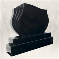Stèles funéraires en granit noir de conception européenne moderne, finitions polies/lustrées, garantie 3 ans, marque OEM/ODM