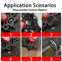 Porte-clés Multitool Clé à molette pour vélo 23-en-1 New Style Snowflake Tool All-in-One Fidget Spinner