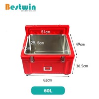 Boîte isotherme pour aliments, 40L/60L, chargement par le haut, en acier inoxydable et plastique, avec réservoir intérieur en PE, isolation thermique