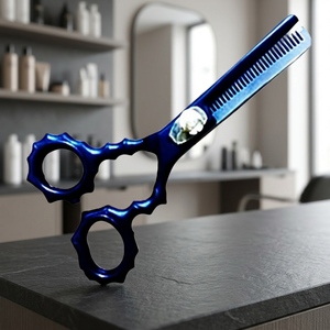 Ciseaux de coiffure professionnels 6 pouces pour droitiers, en acier inoxydable, outils de dégradage et de texturisation, écologiques, à long manche - Product Image 4