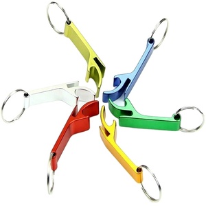 Porte-clés décapsuleurs en métal avec logo personnalisé, mousquetons promotionnels aux designs uniques - Product Image 2