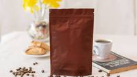 Pochette de haricots biodégradable en papier kraft brun pour collation Sac Doypack compostable debout Valve à fermeture éclair haute pour barrière pour aliments pour animaux de compagnie