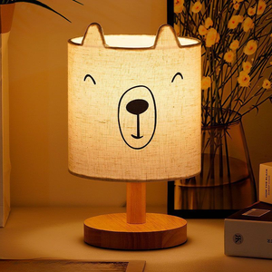 Lampe de table <span class=keywords><strong>Atmosphera</strong></span> Cat pour enfants, en bois, moderne, pour chambre à coucher, LED blanc chaud, à brancher, à intensité variable, taille moyenne, CRI 80 élevé - Product Image 3