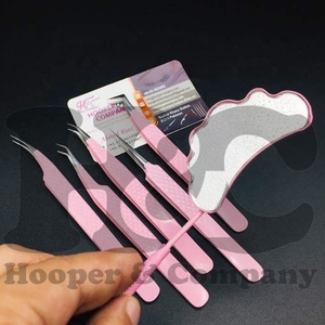 Nouvelles pinces à extensions de cils roses, en acier inoxydable durable, avec poignée diamantée, pointe précise, logo personnalisé, pince à cils en vison - Product Image 4