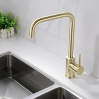 Robinet de cuisine en laiton brut, moderne, à arc haut, pour évier de bar