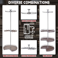 Accessoires de rangement pour armoire de chambre : Organisateur de placard en acier, étagère à chaussures extractible, porte-pantalon, cintre relevable, boîte à bijoux