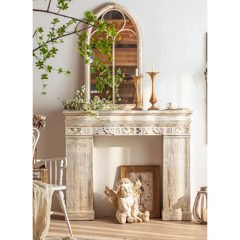 Essentレトロ卸売家具素朴な中世ヨーロッパの固体木製ナチュラルコンソールテーブル