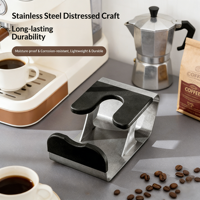 Tasseur à café réutilisable en acier inoxydable, écologique, avec poignée antidérapante, design moderne, support pour porte-filtre à café