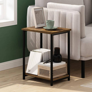 ODM OEM 411.7(D) X 15.2(W) X 19.7(H) Inch Étagères de rangement à 2 niveaux Semelle latérale de bout de table de canapé contemporain pour chambre à coucher/salle à manger - Product Image 3