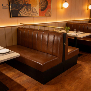 Ensemble de mobilier de cafétéria professionnel et durable, <span class=keywords><strong>2</strong></span> <span class=keywords><strong>places</strong></span>, dossier haut, banquette confortable pour hôtel, restaurant - Product Image 2
