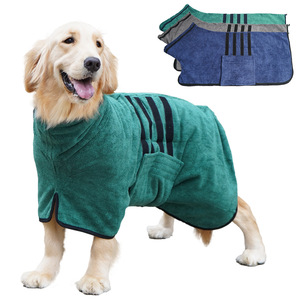 <b>Dog</b> Quick-Drying <b>Bathrobe</b> Microfiber Large Pet Towel Clothes Green Gray Blue All Seasons Use - Product Image 1
