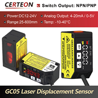 Pengukur Ketebalan OEM Presisi Tinggi PNP NPN RS485 4-20mA 0-5V Output Sensor Perpindahan Laser