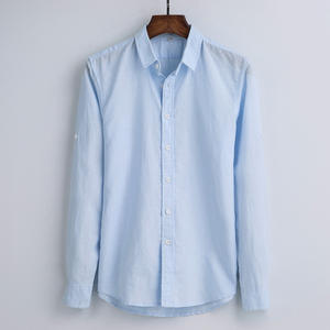 Camicia di cotone di <span class=keywords><strong>lino</strong></span> a manica lunga classica di alta qualità per gli uomini - Product Image 6