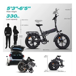Vélo de montagne électrique pliable <span class=keywords><strong>ENGWE</strong></span> <span class=keywords><strong>ENGINE</strong></span> <span class=keywords><strong>X</strong></span> avec batterie au lithium 250W 48V 13Ah, moteur, roues de 20 pouces, pneus larges, roue arrière - Product Image 4