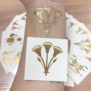 Commercio all'ingrosso personalizzato con disegni <span class=keywords><strong>geometrici</strong></span> floreali tribali tatuaggio temporaneo lamina d'argento dorata che timbra il tatuaggio - Product Image 1