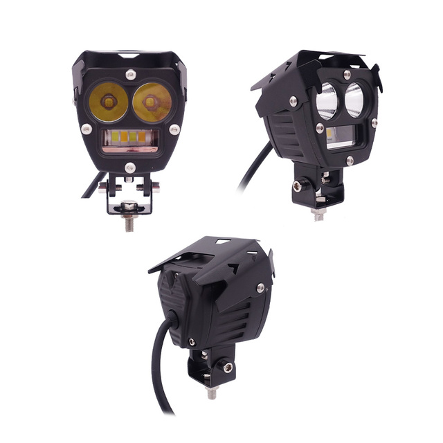 Dual Color Led Motorcycle Fog Light MINI Driving Head Light Headlight Led Auxiliary Spot Lights for Motorcycle