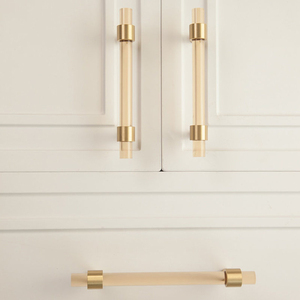 Koppalive Brass Acrylic lucite Tawny Champagne vàng xử lý cho đồ nội thất tủ kéo ngăn kéo tủ bếp xử lý - Product Image 3