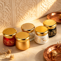 Pot cosmétique en verre écologique de 120 ml avec couvercle doré brillant pour crème de soin de luxe – Emballage de haute qualité