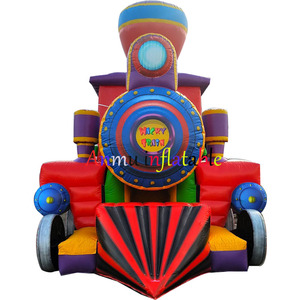 Parc de <span class=keywords><strong>jeux</strong></span> extérieur sur le thème du <span class=keywords><strong>train</strong></span> animalier - Parc d'attractions gonflable avec toboggan et parcours d'obstacles pour enfants - <span class=keywords><strong>Jeux</strong></span> sportifs - Product Image 2