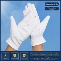 Gants d'étiquette de travail en coton blanc Perles de disque Gants de protection anti-poussière résistants à l'usure pour hommes femmes Fabricant gratuit