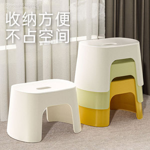 Plastic <b>Stool</b> Household Bathroom Toilet <b>Stool</b> Non Slip Children Low Thickened Stackable <b>Small</b> <b>Stool</b> - Product Image 1