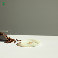 Hochwertiges Kaffeebohnen-Design Glas-Teller- und Tassenset Farbenfrohe Geschirrsets Hitzebeständige Glasteller