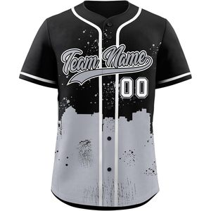 Camiseta de Béisbol Personalizada con Diseño de Grafiti Sublimado, Absorbente de Humedad, Unisex, para Adultos, con Nombre y Número del Equipo, Estilo Hip Hop - Product Image 1